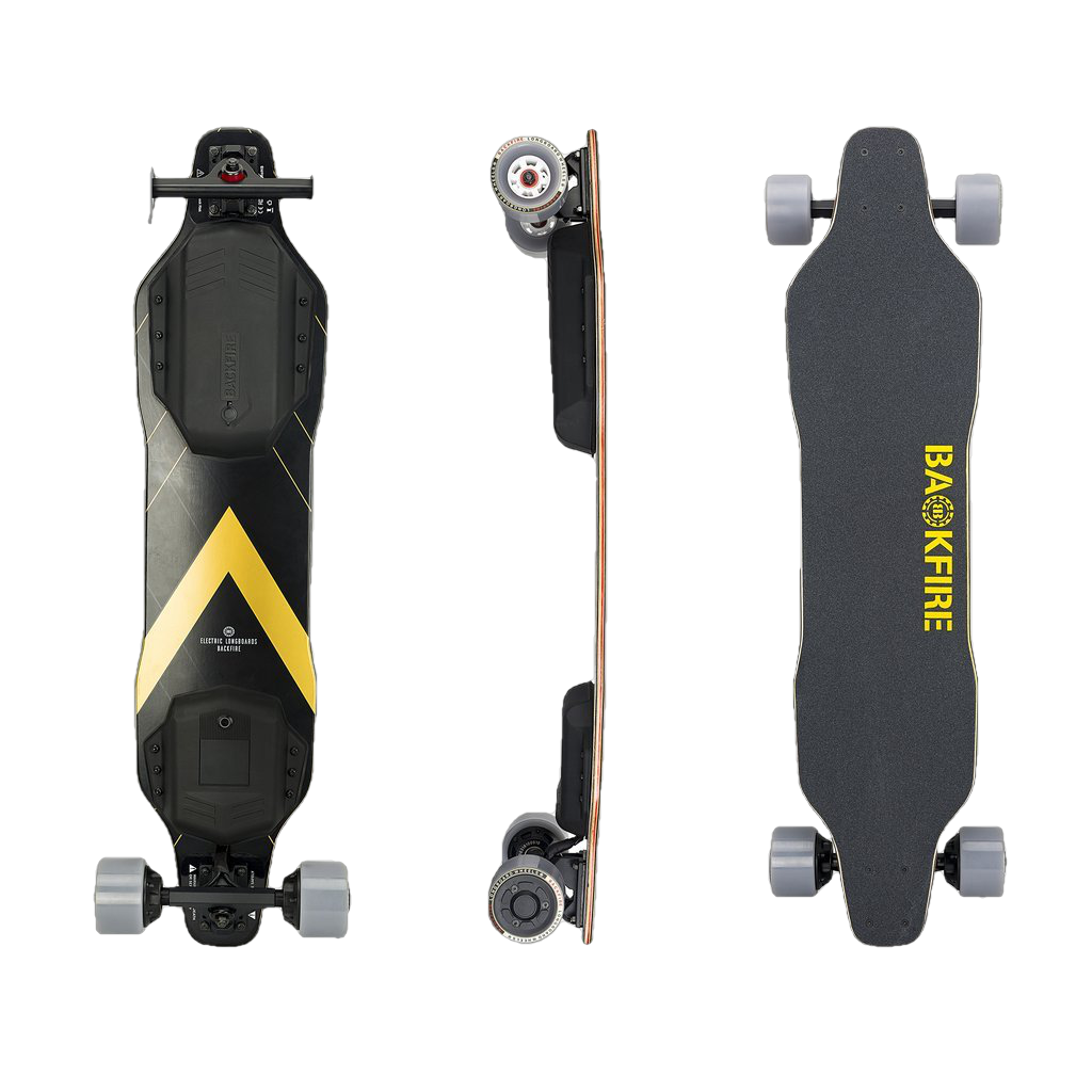 Backfire G2T Super Power Hobbywing Motors 36V 5.0Ah Electric Skateboard Black and Gold New