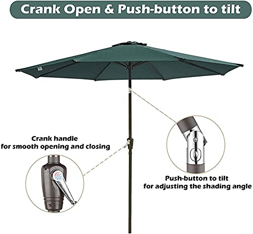 ンリアンに聞-花ラック Outside Umbrella for Patio Patio Umbrella Outdoor Patio Umbrella 8 Rib Market Table Umbrella Fade Resistant with Crank