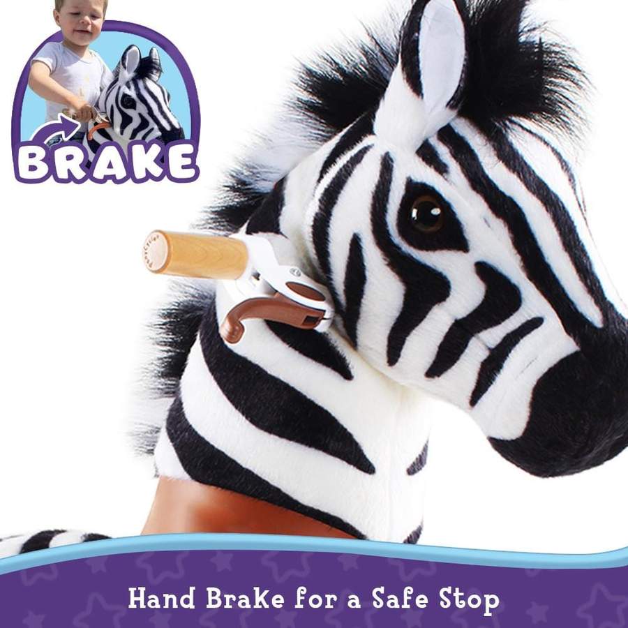 PonyCycle Ux468 Ride On Zebra Black and White Medium New