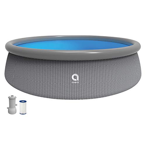 JLeisure Avenli 12044US 15 Foot x 33 Inch 2 to 3 Person Capacity Above Ground Inflatable Outdoor Backyard Swimming Pool, Gray