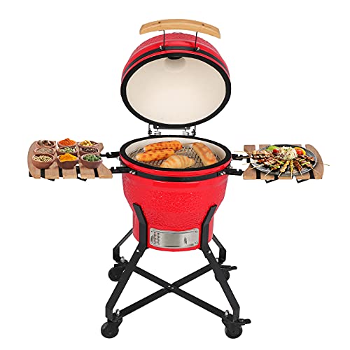 18in Steel Charcoal Grill Red