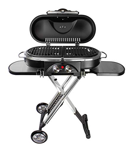 Mototeks, Inc. Portable BBQ Grill Propane Matchless Lighting Foldable CART for Camping Outdoor (Black)