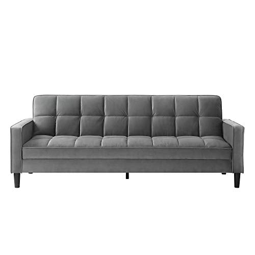 Loft Lyfe Velvet Sofa Bed - Grey | Design: James | Convertible | Tufted | 85