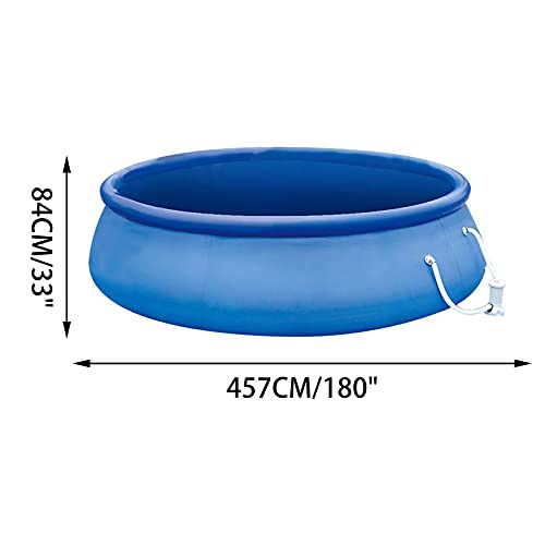 Summer Family Swimming Pool for Kids & Adults - 15ft x 33in Quick Set Inflatable Lounge Pool Above Ground Swimming Pool with Filter Pump for Kiddie/Toddler Use in Garden, Backyard Outdoor Pool