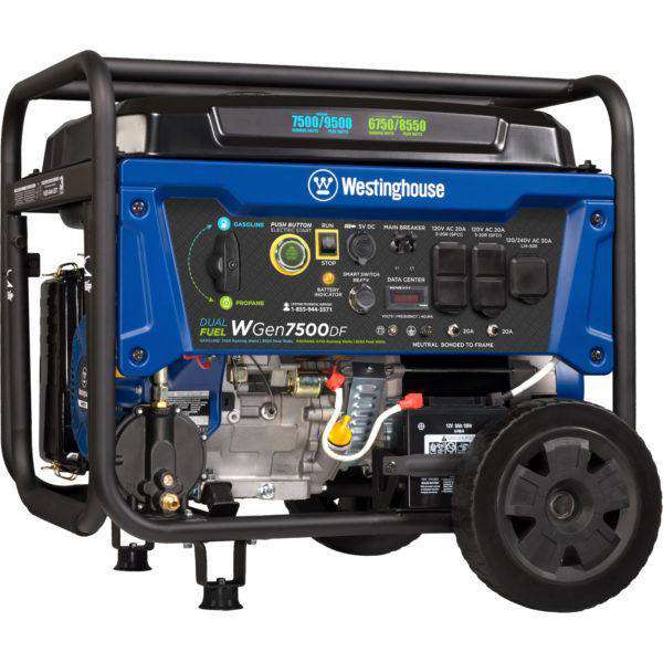 Westinghouse WGen7500DF 7500W/9500W Dual Fuel Remote Start Generator New