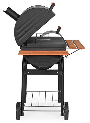 Char-Griller E1224 Smokin Pro 830 Square Inch Charcoal Grill with Side Fire Box, 50 Inch, Black