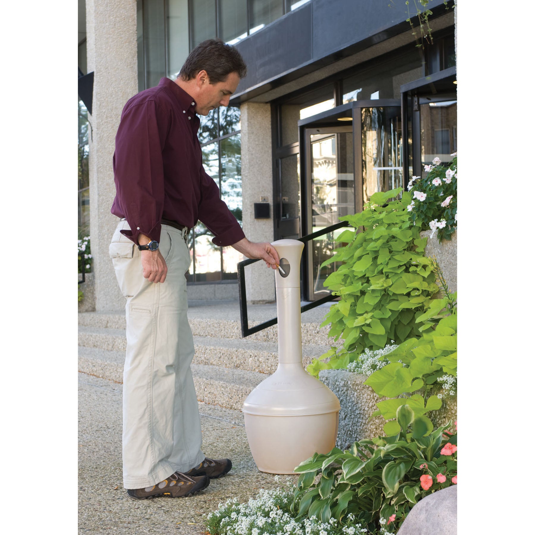 Justrite Elite™ Smoker’s Cease-Fire® Cigarette Butt Receptacle