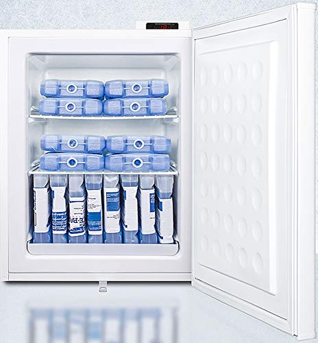 Summit Appliance FS30LGP Compact All-Freezer for General Purpose Use with Manual Defrost, Digital Thermostat, One Piece Interior Liner, Removable Shelves, Flat Door Liner, Lock and Healthcare Freezer
