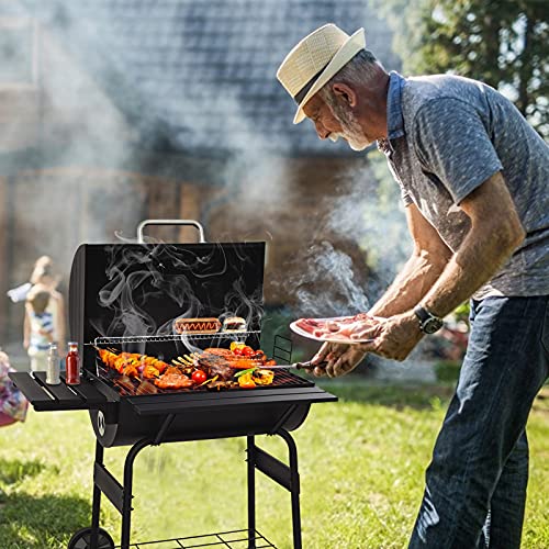 Cenoteer Wood Grill & Smoker, Multi-Function Stainless Steel, Grill Barbecue Smoker Barbecue Smokers Tool Kits for Outdoor Picnic Patio Backyard Camping Cooking