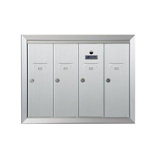 Surface Mount Vertical 1250 Series, 4 Door Mailbox, Anodized Aluminum