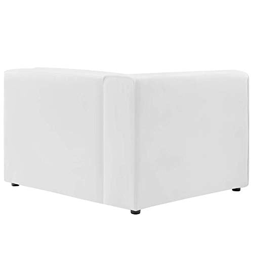 Modway Mingle Vegan Leather Sectional Sofa Left-Arm Chair, White