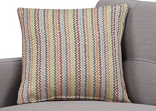 AC Pacific Crystal Mid Century Modern Upholstered Living Room Tufted Sofa with 2 Accent Pillows, Trout Grey