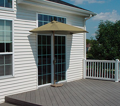 Blue Star Group Off-The-Wall Brella Sunbrella Half Umbrella, 7.5'-Width, Antique Beige