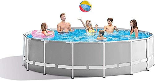 RSQJ Metal Frame Pool Round Frame Above Ground Pool Pond Family Swimming Pool Metal Frame Structure Pool 366 ×76 cm