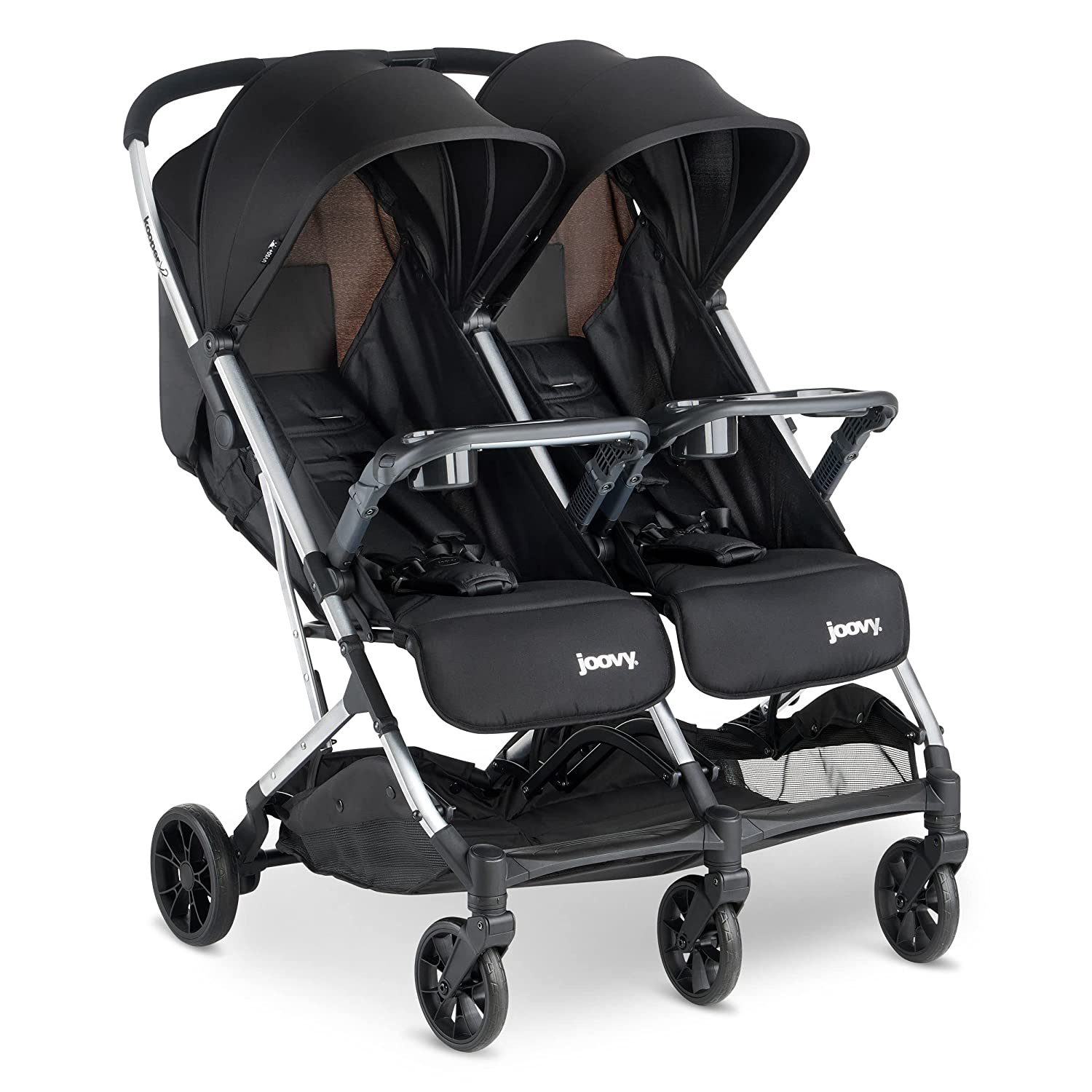 Joovy KooperX2 Lightweight Compact Double Stroller With Trays New