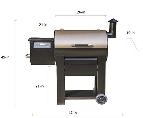 Monument Grills 87578 Bronze Powder Coated Steel Wood Pellet Grill and Smoker with 572 Square Inch Cooking Space and WiFi Control