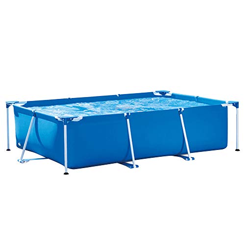Rectangular Frame Above Ground Pool Steel Tube Rectangular Swimming Pool Set for Backyard, Outdoor, 9.8ft x 6.5ft x 2.4ft