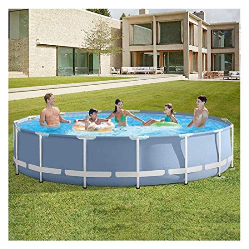 120In×30In Swimming Pool Paddling Pool Round Frame Above Ground Pool Pond Family Swimming Pool Metal Frame Structure Pool