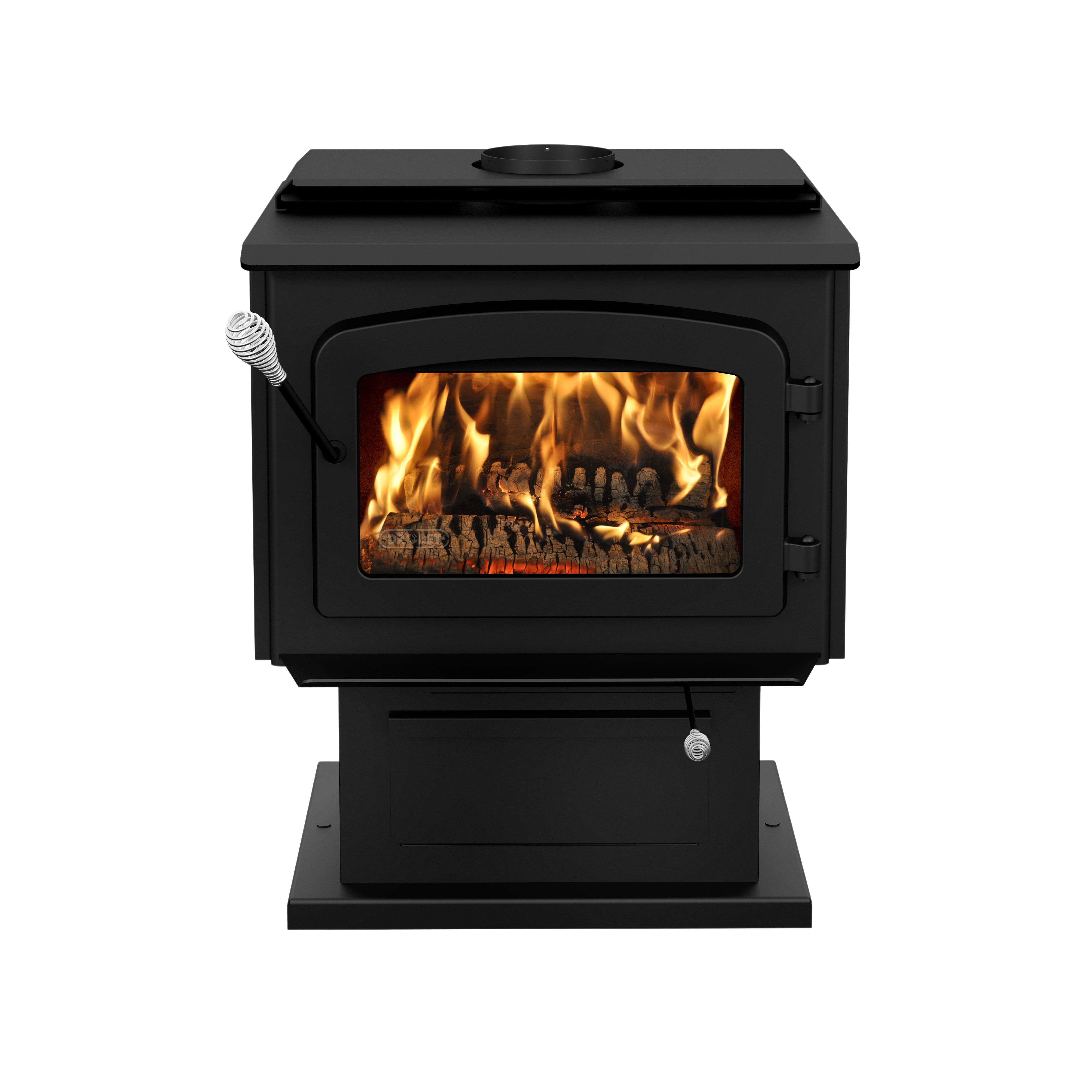Drolet Escape 1800 EPA Certified 2,100 Sq. Ft. Wood Stove On Pedestal With Black Door New