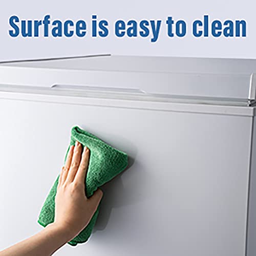 Hemoton 5. 0 Cu Ft Chest Freezer, Large Freezer with Adjustable Thermostat & Movable Storage Basket, Compact Freezer with Adjustable Temperature (White)