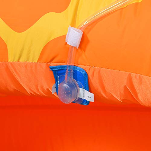 Outsunny Giraffe Style Kids Inflatable Water Slide 4 in 1 Inflatable Bouncer House Slide Pool Gun Climbing Wall with Air Blower for Summer Playland