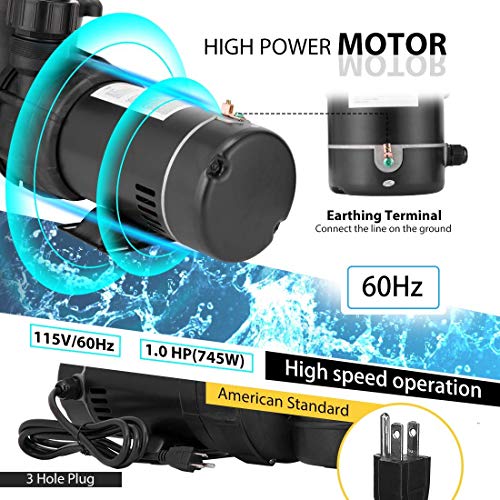 VIVOHOME Professional Automatic Pool Vacuum Cleaner with 1.0 HP Swimming Pool PUM