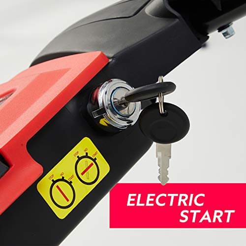 Mellcom Gas Lawn Mower Electric Start 4-Cycle 173cc OHV 21-Inch Trimming Mower 4-in-1 Rear Wheel Drive Trimmer with 16 Gal Grass Box,8 Adjustable Mower Heights, Adjustable & Foldable Handlebars