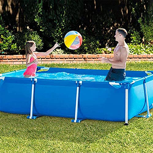 RSQJ Garden Swimming Pool，Swimming Pool Frame Steel Tube Rectangular Square Swimming Pool Pipe Rack Pond Large Bracket Above Ground Summer Play Pool 87