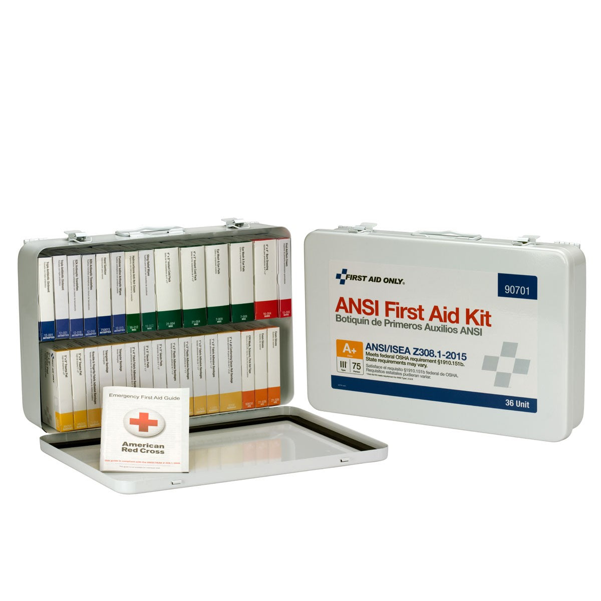 First Aid Only 75 Person 36 Unit First Aid Kit, ANSI A+ Compliant, Metal Weatherproof Case, Type III (2 per order)