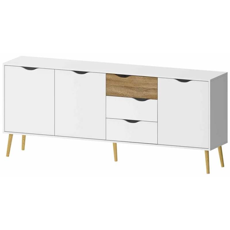 Sideboard in White and Oak Structure