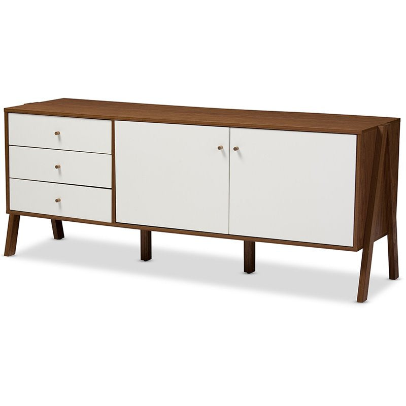 Sideboard in White and Walnut