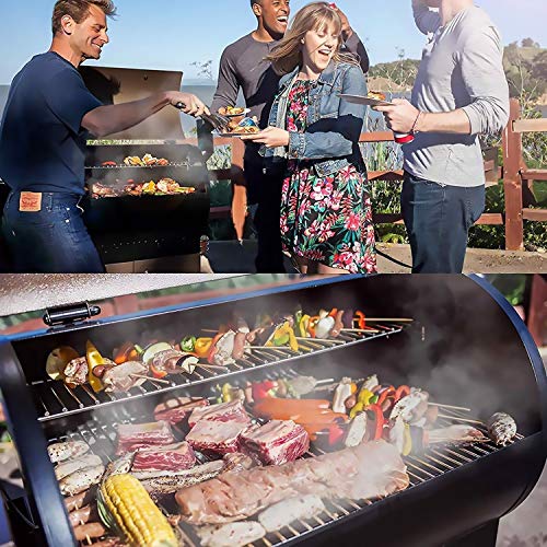 Wood Pellet Grill Smoker with Patio Cover,700 Cooking Area 6 in 1 Electric Digital Controls Grill for Outdoor BBQ Smoke, Roast, Bake, Braise and BBQ with Storage Cabinet