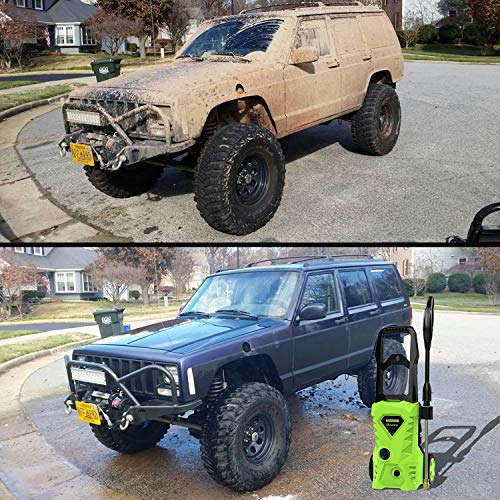 Homdox Electric Pressure Washer 2600 PSI,1.6 GPM Power Washer 1800W High Pressure Washer Car Washer with 4 Nozzles (Green)