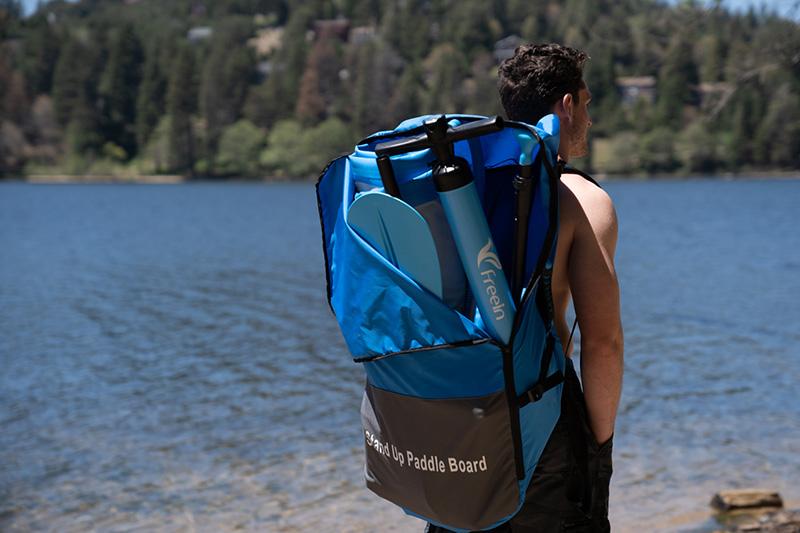 Freein 10' Inflatable Kayak Package Dual Action Pump Triple Fins Blue New