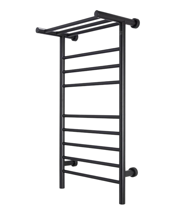 WarmlyYours TW-SUM08KS-HP 8 Bar and 3-Bar Heated Shelf Dual Connection Towel Warmer Black New