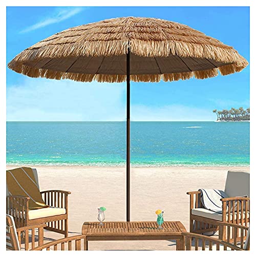YRRA Umbrella Parasol Sunbrella, Waterproof Straw Beach Umbrella, Tilting Patio Table Umbrella Parasol, for Outdoor Patio,200cm