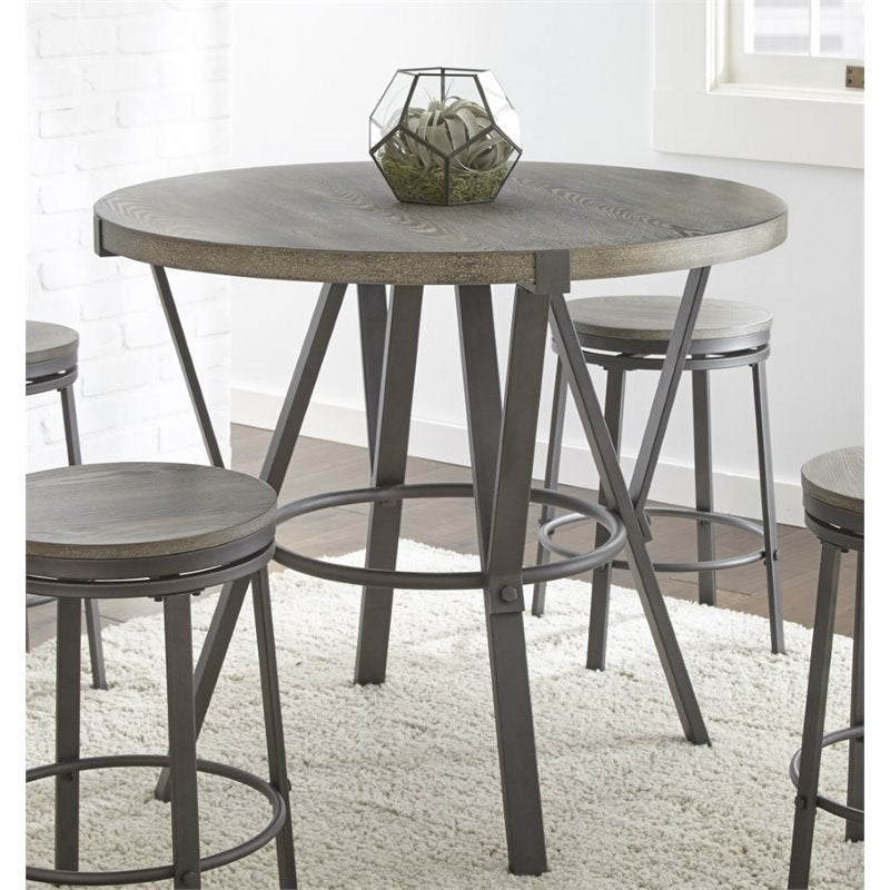 Portland Round Counter Height Dining Table in Gray