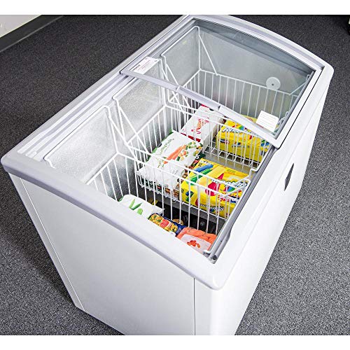 Premium PFR740G 7.4 cu. ft. Chest Freezer with Curved Glass Top in White