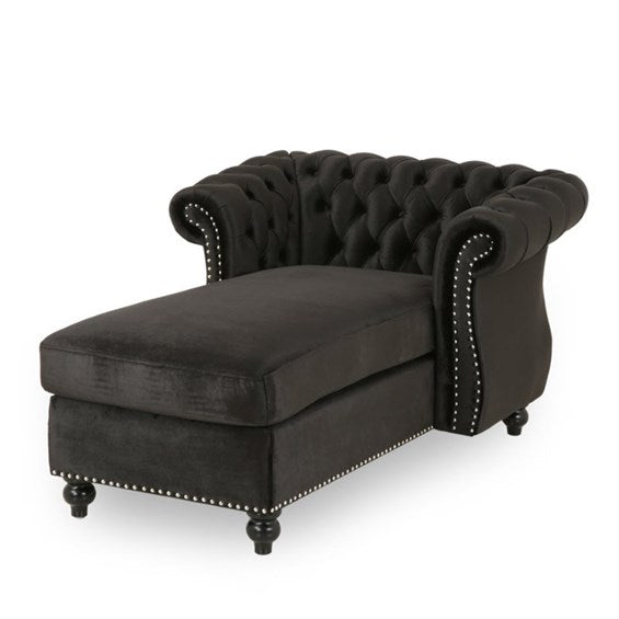 Modern Glam Chesterfield Chaise Lounge