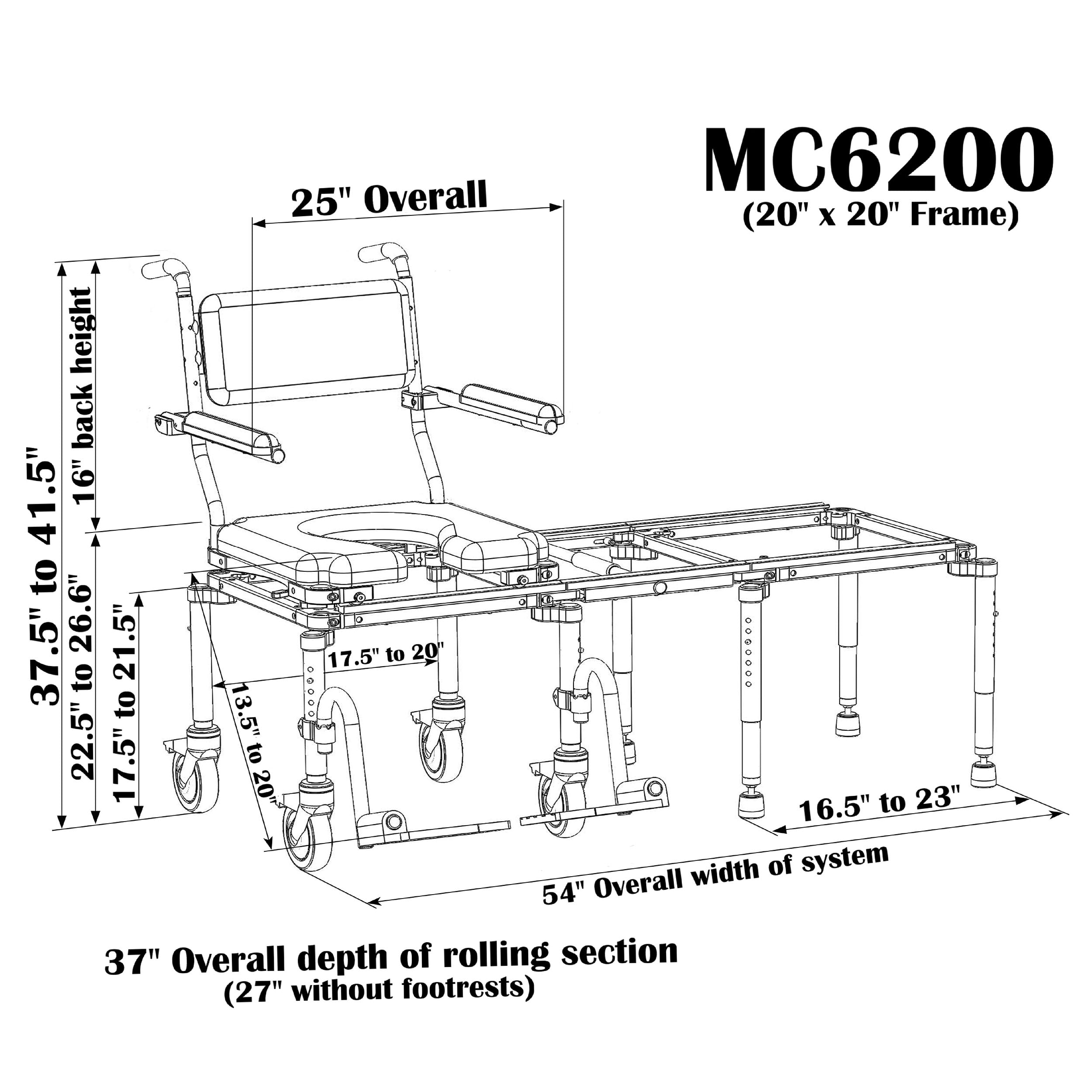 Nuprodx Multichair 6200 Tub/Commode Slider System