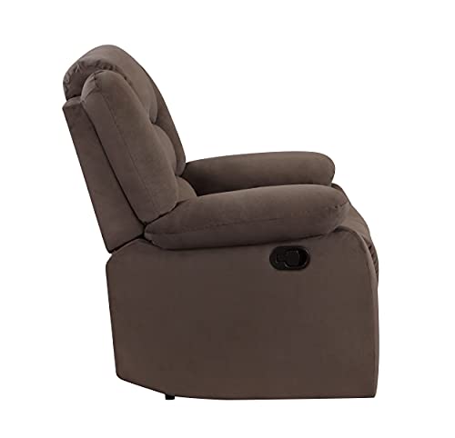 Blackjack Furniture Winthrop Microfiber Modern Reclining Living Room, Den Loveseat, Brunette