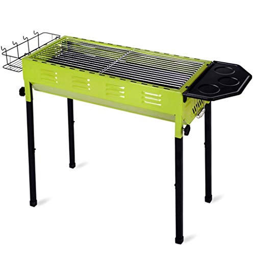 Portable BBQ Grill, Lightweight Simple Charcoal Grill Kabob Grill Portable Easy to Assemble and Disassemble for Travel Park Beach Wild (Color : Green, Size : 9564.5cm)