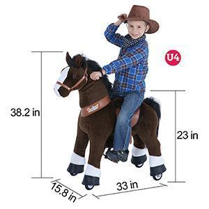 PonyCycle Vroom Rider U Series U421 Ride-on Dark Brown with White Hoof Large New