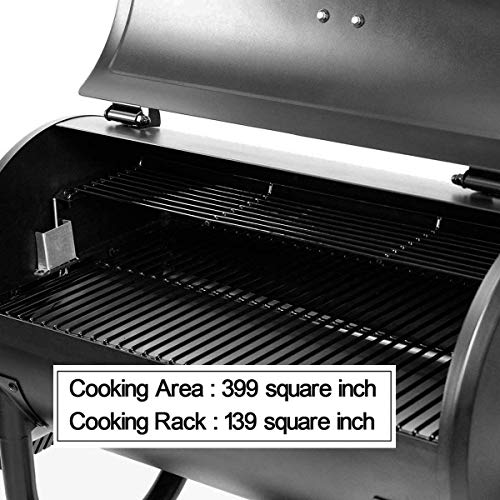 Z GRILLS Pellet Grill Smoker -,6-in-1 Outdoor Wood Pellet BBQ Grills with Electric Digital Control, 550Sq.in Grilling Area,10LB Hopper, Black