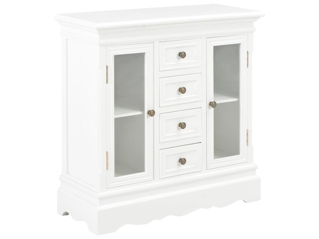 vidaXL Solid Pine Wood Sideboard White 27.6