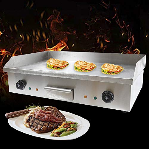 DYRABREST 4400W 110V Electric Countertop Griddle Flat Top Commercial Restaurant Grill Flat Hotplate Home BBQ Grill Non-Stick Commercial Restaurant Teppanyaki Grill Stainless Steel BBQ Grill Machine