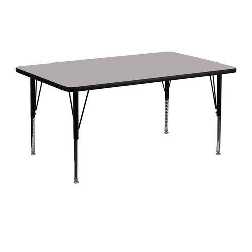 Flash Furniture Gray Preschool, 24''W x 48''D x 16.125'' - 25.125''H