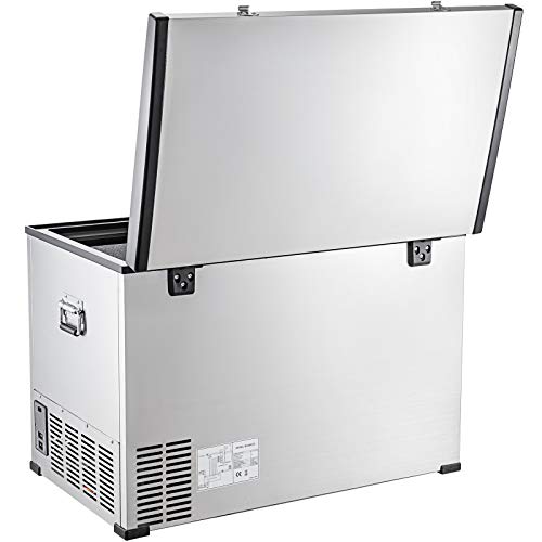 VEVOR Car Freezer,101 Quart Portable Chest Freezer,95L Deep Freezer Single Door,Compressor Deep Freezer with Removable Basket,Electric Powered Cooler from 50? to -4?,for Car Home Camping Truck Party