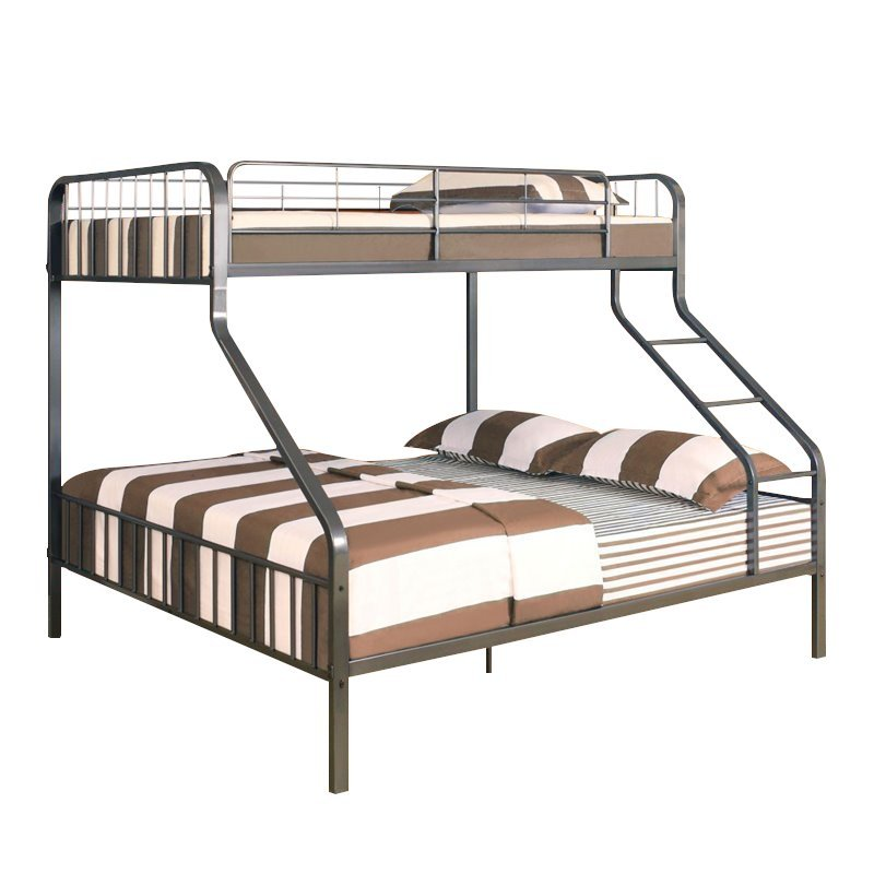 Twin XL over Queen Bunk Bed in Gunmetal