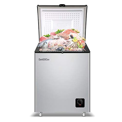 DarkSSCov Fridge-freezers, Portable & Compact Freezer for Meat, Vegetable and Drinks, Home/Camping/Party, 3.5 CU.FT